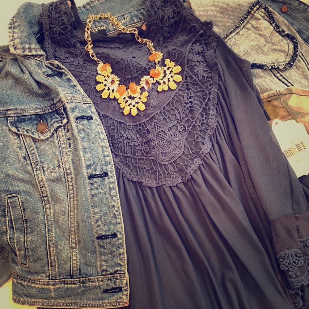 Navy blue tank blouse